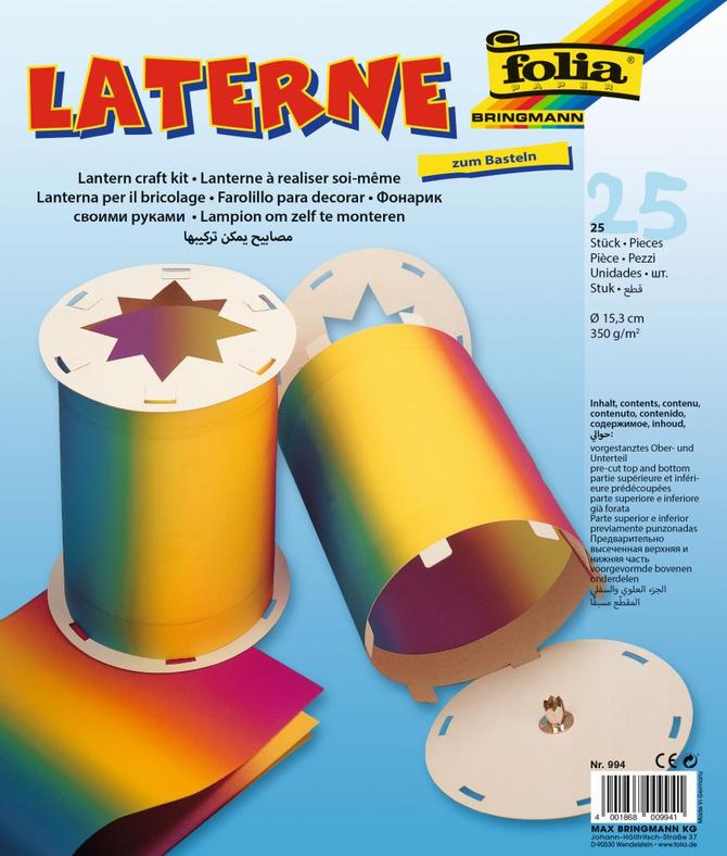 Laterne zum Basteln, Ø 15,3 cm, rund 25 Stück, ohne Zubehör