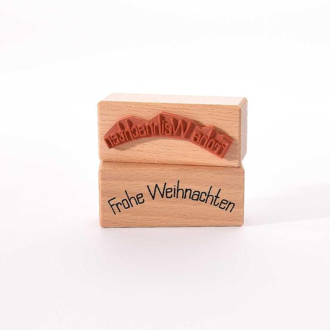 Holzstempel "Frohe Weihnachten", 3x7cm