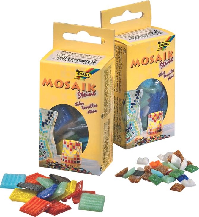 Mosaik-Glassteine 200g, 10x10mm 300 Stück, 10-farbig sortiert