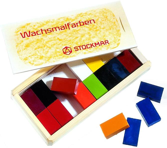Stockmar Wachsmalblöcke - 16 Farben im Holzkasten