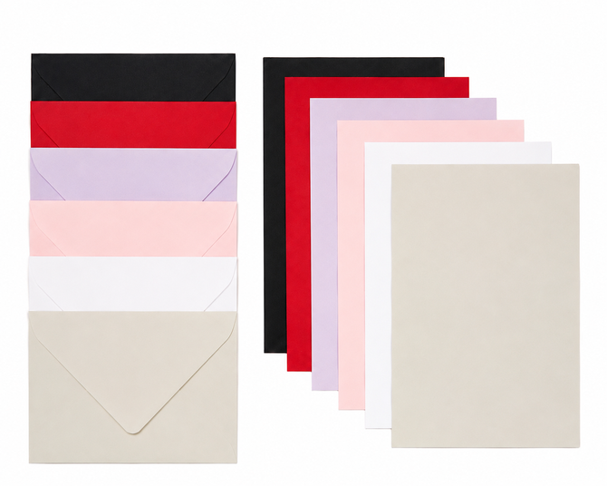 Kartenset Kartenrohlinge "basic Farben", B6, inkl. Umschlag, 36-tlg. 