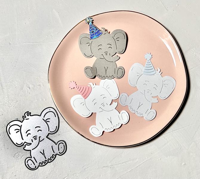 Stanzschablone "Baby Elefant", 6x6,5cm, 3-tlg.
