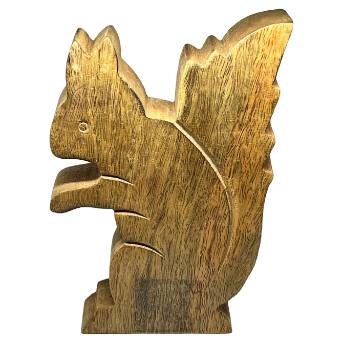 Eichhörnchen aus Holz Naturbelassen in Eigenproduktion