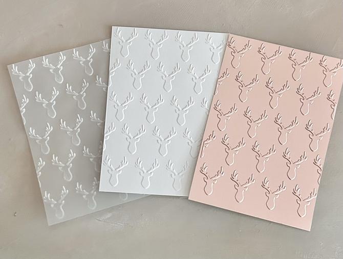Embossing Folder/ Prägeschablone, "Hirsch Reh" 10,7 x 14,6 cm 