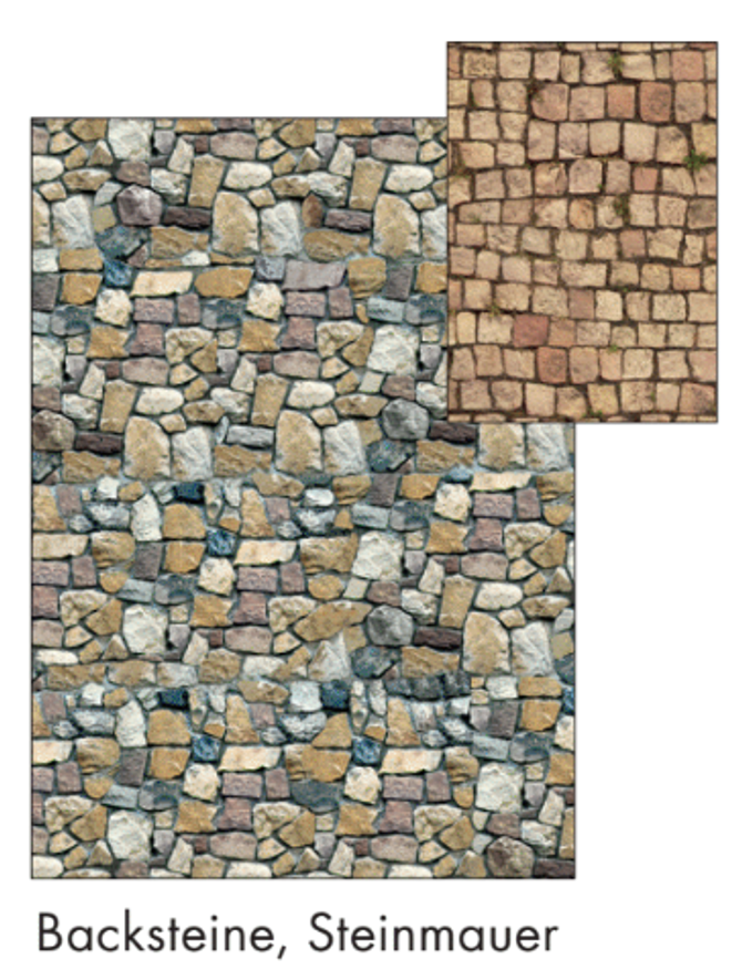 Vario Fotokarton, 300g/m², 50 x 70 cm, "Backsteine / Steinmauer"