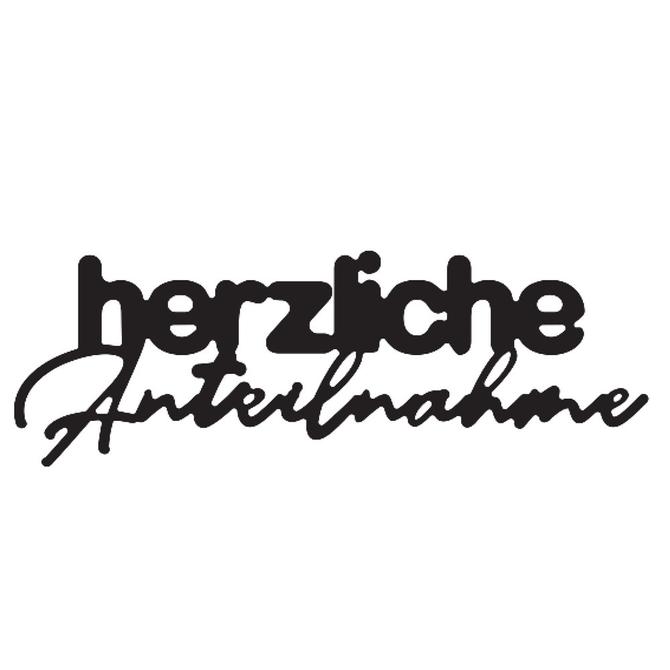 Stanzschablone "herzliche Anteilnahme", 9x3,1cm