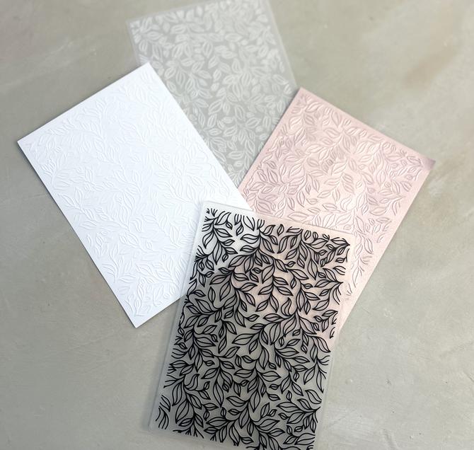 Embossing folder/ Prägeschablone, "Blattranke Kontur ", 10,5x14,5cm