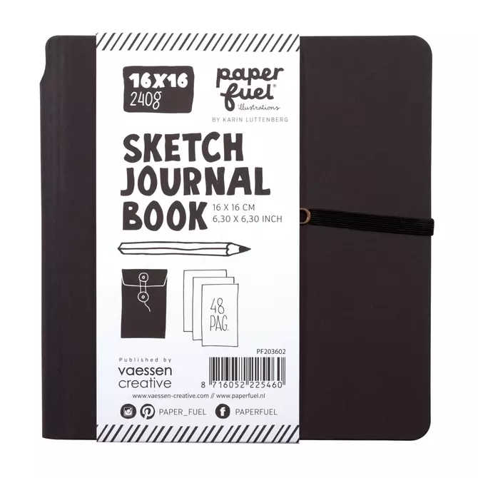 Journal Book, Skizzierbuch, Planner, 48 Seiten, 240g/qm, 16x16cm,