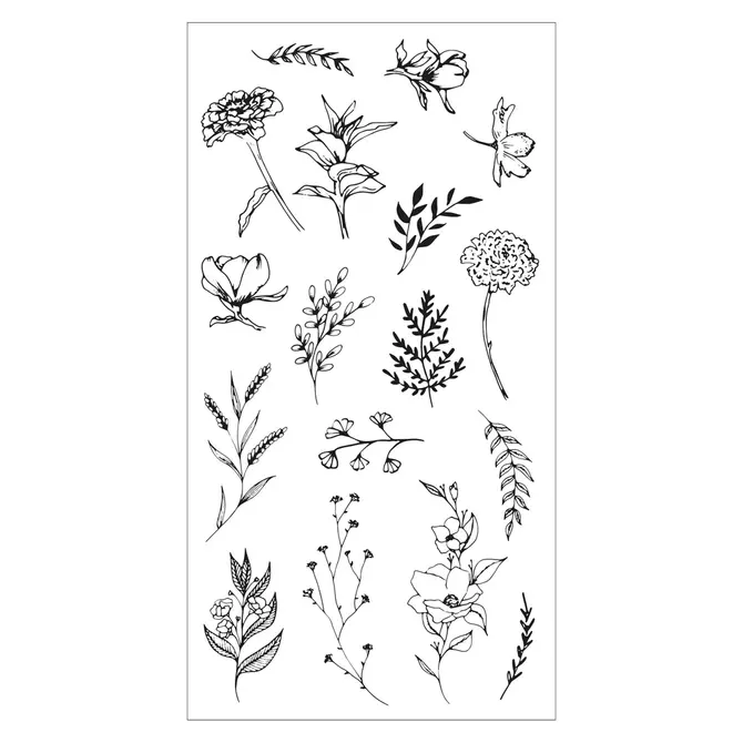Clear Stamp Set "Streublumen garden botanicals", 17tlg. 