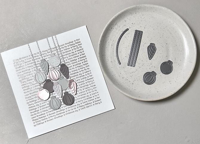 Stanzschablonen Set "Weihnachtskugeln mini", bis 2x2,5cm, 5-tlg.