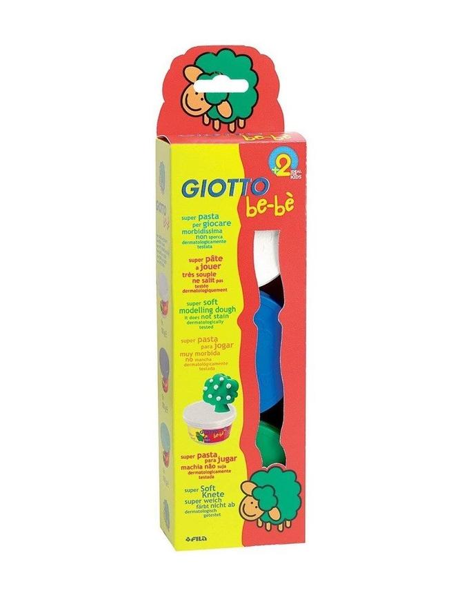 Giotto be-bè Knetmasse, 6 x 100g - weiß/blau/grün