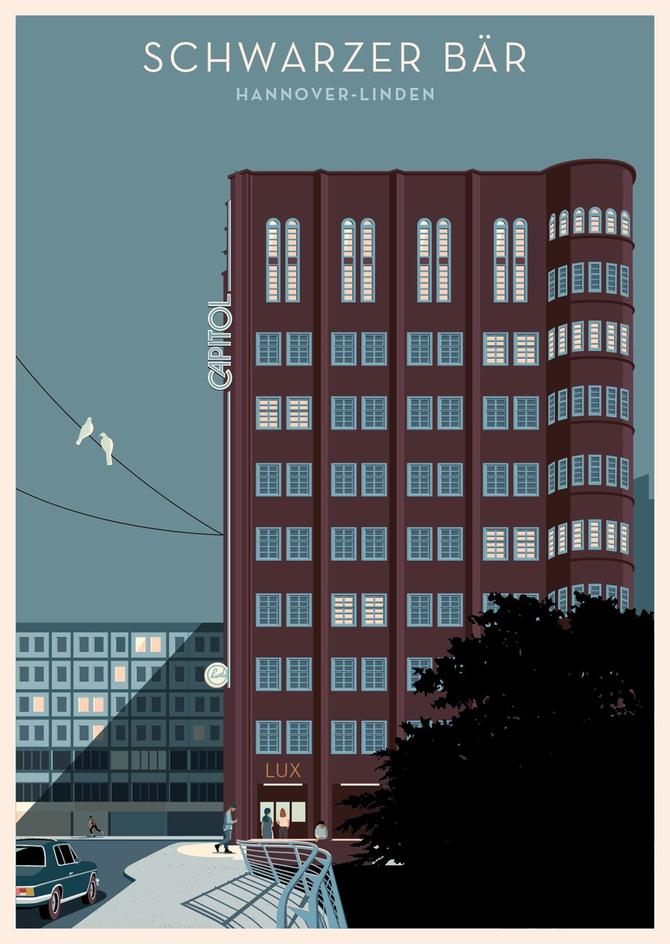 Illustre Welt Postkarte CAPITOL SCHWARZER BÄR