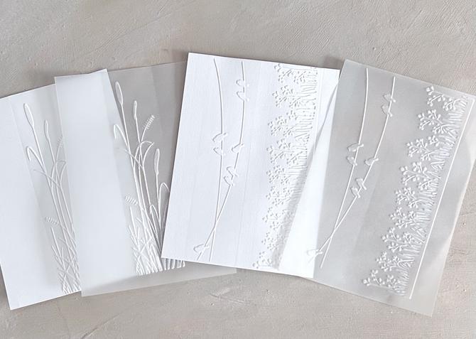 Embossing folder/ Prägeschablone "Vögel, Wiese, Gräser", 3-tlg.