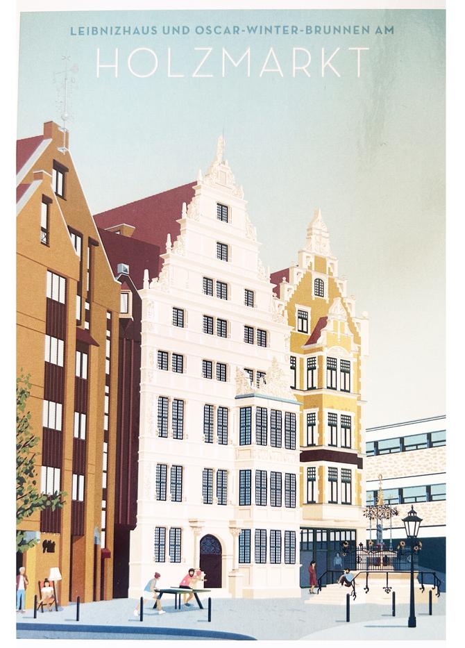 Illustre Welt  Postkarte  HOLZMARKT 
