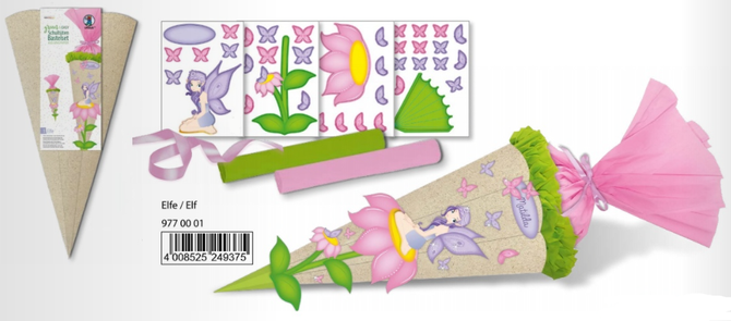 Schultüte Bastelset "GREEN & EASY" aus Graspapier ....der Umwelt zuliebe !
