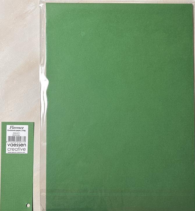 Cardstock Papier mit Leinenstruktur "Broccoli ", DIN A4. 216g/qm, 10 Bögen