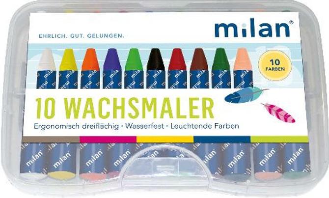 Wachsmalkreide 10er, wasserfest, dreikant