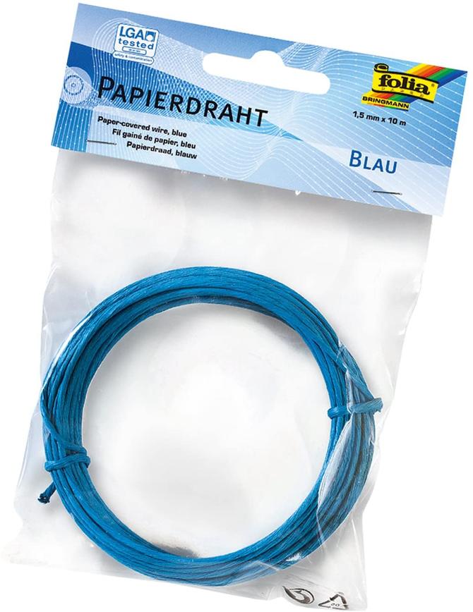 Papierdraht, 1,5 mm x 10 m, blau