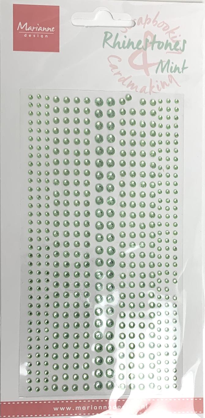 Schmucksteine selbstklebend mint mix 2mm, 3mm & 4mm , 496 Stk.