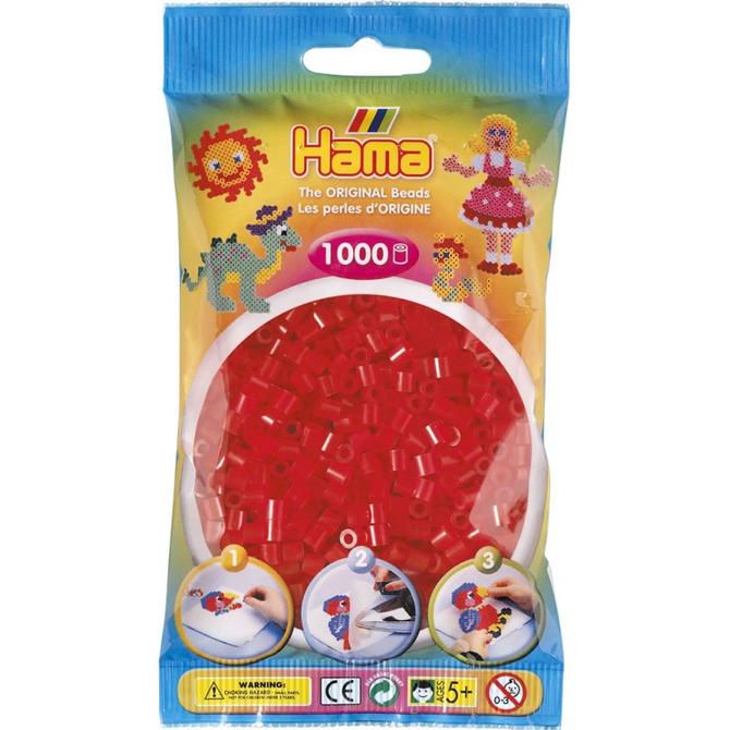 Hama 1000 Midi Bügelperlen - Transparent-Rot