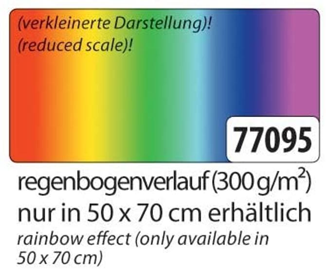 Regenbogenfotokarton 300 g/m², 50 x 70 cm, 10 Bogen, sortiert