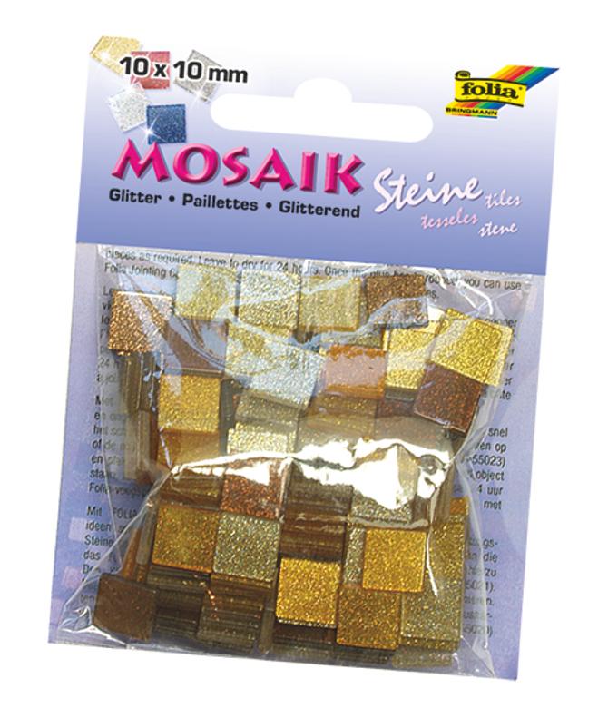 Mosaiksteine GLITTER MIX, 45g, 10 x 10 mm, 190 Stück, braun