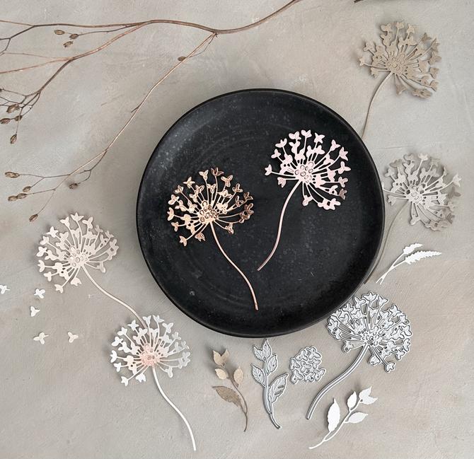 Stanzschablonen Set "Allium Trockenblumen", bis 6x10,5cm, 4-tlg.