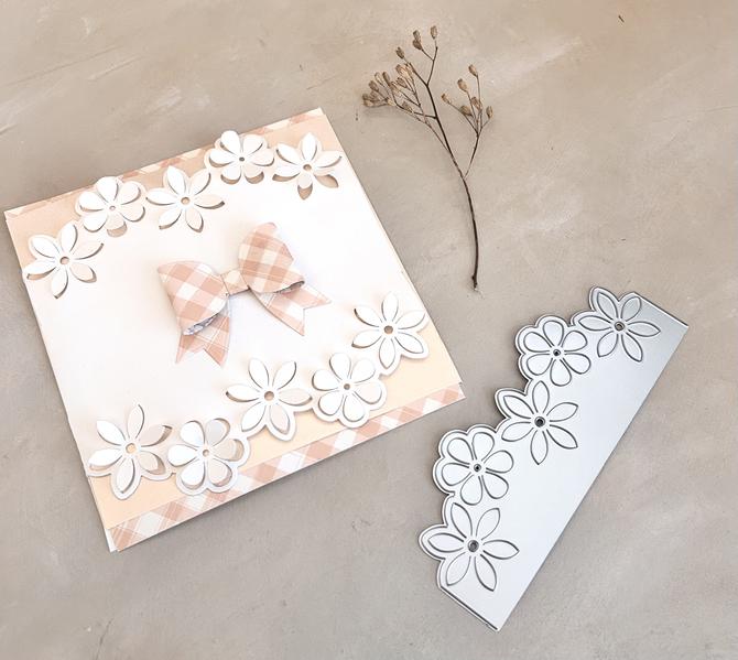 Stanzschablone "Blumen Bordüre Pop up " 5,5x15cm