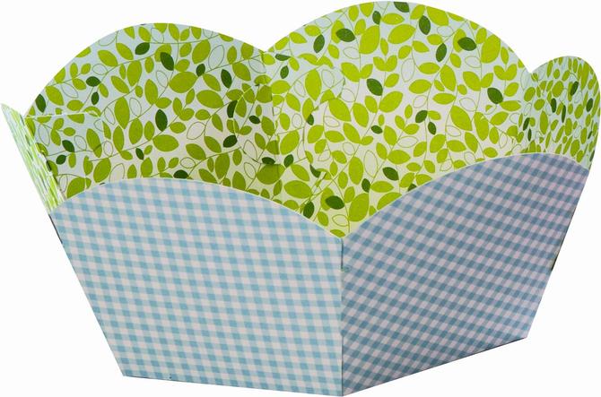 Geschenkkörbchen aus Motivkarton, Ø 14,5 cm, 24 Stück