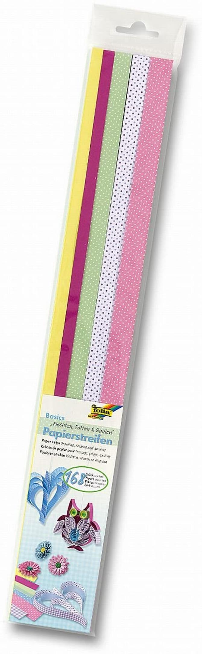 Papierstreifen "Basic", 168 Streifen,  50 cm x 1,0 / 1,5 / 2,0 cm