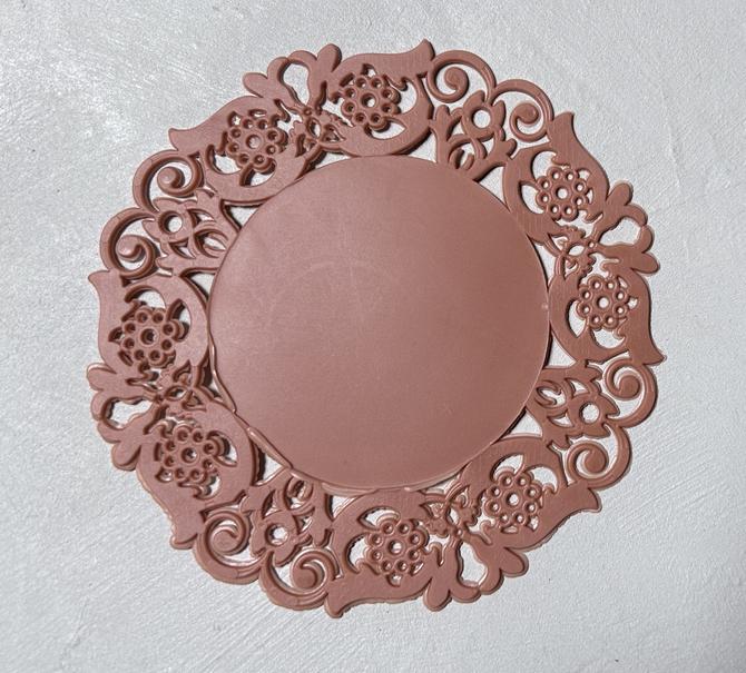 Silikonuntersetzer "braun" Blumenmotiv für Siegelwachs 8,5cm 