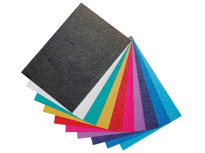 Glitterpapier GLÄNZEND 70 g/m², 23 x 33 cm, 10 Blatt