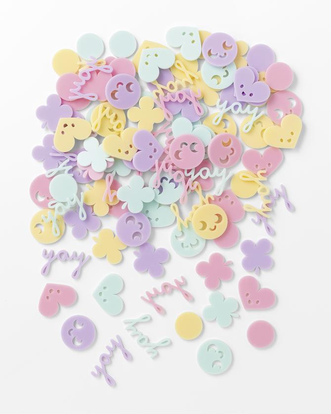 Acrylic Konfetti "pastell" , Happy shapes, bis ca. 2x3,5cm, 100tlg. 