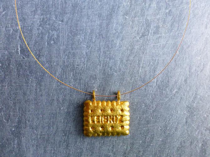 Leibnizkeks von Bahlsen vergoldet als Kette