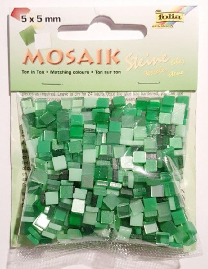 Mosaiksteine TON IN TON MIX, 45 g, 5 x 5 mm, 700 Stück, grün