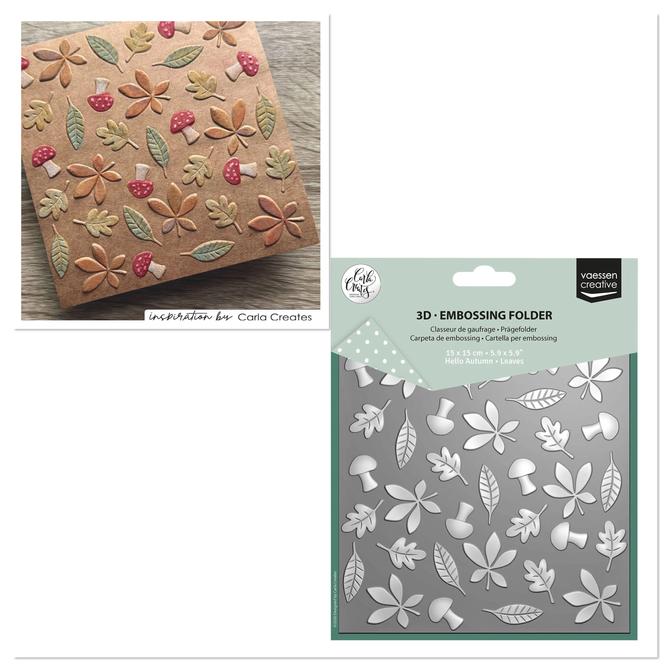 Embossing Folder / Prägeschablone "hello autumn" Herbst, 15x15cm