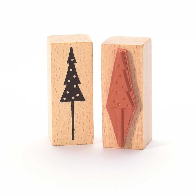 Holzstempel "Tannenbaum mit Kugeln, 2x5cm