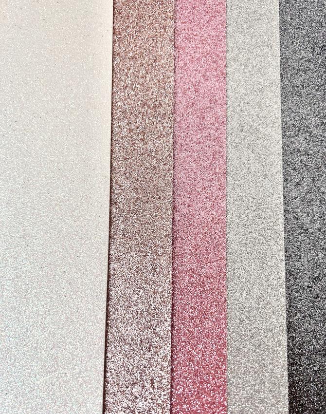 Glitzer Glitter Karton "rosa/silber", DIN A4, 220g/qm, 5-tlg.