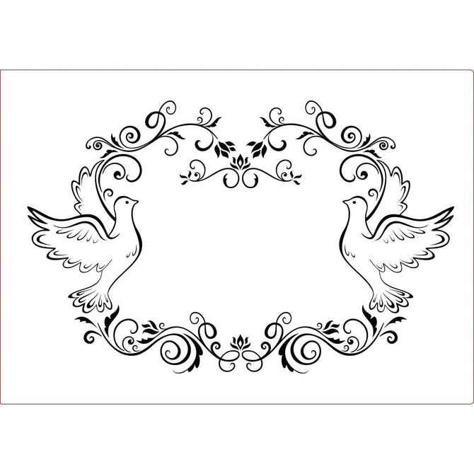 3D Embossing Folder XXL Hochzeit "Tauben Eleganz", 21 x 29,9cm , nur für A4 Maschinen!