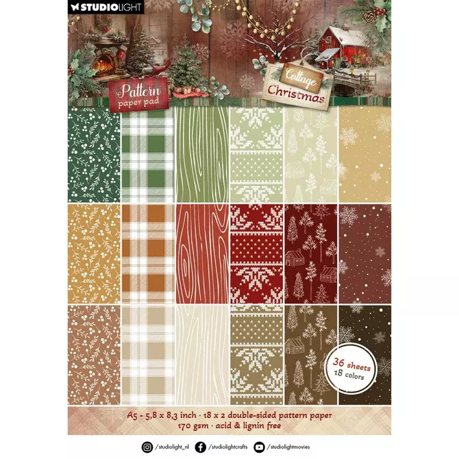 Paper Pad "Christmas Cottage". A5, 170g/qm, 36 Bogen