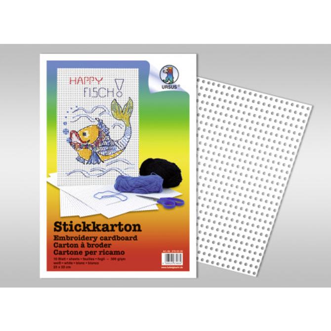 Stickkarton Happy Fisch, 23 x 33 cm 10 Blatt, unbedruckt