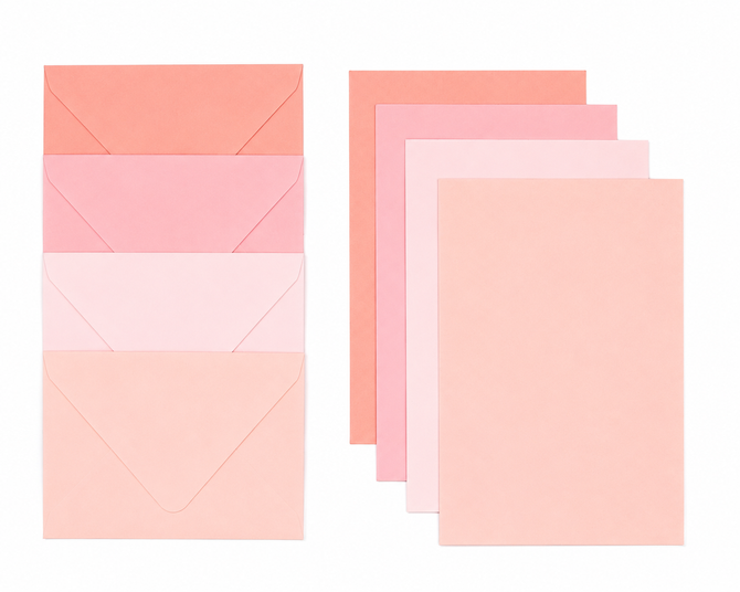 Kartenset Kartenrohlinge "rose/peach Farben", B6, inkl. Umschlag, 24-tlg. 