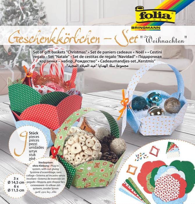 Geschenkkörbchen-Set, 9 Körbchen, mit Stecksystem, inklusive Zubehör