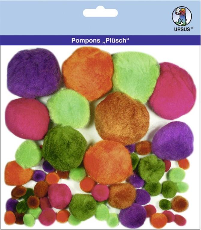 Pompons "Plüsch" - Mix 5, sortiert in verschiedenen Farben und Größen