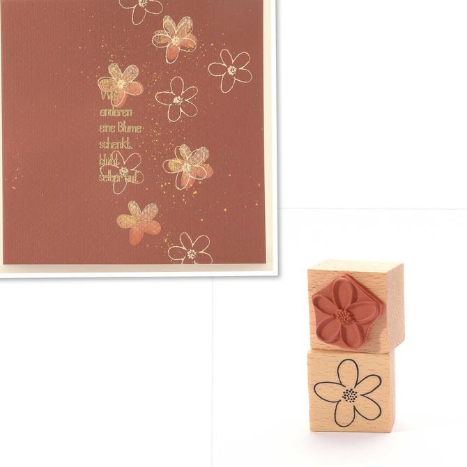 Holzstempel "Blütenkontur", 3x3cm