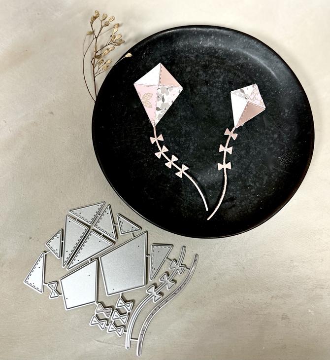 Stanzschablonen Set "Drachen mit Schleifen", bis 4x13cm, 