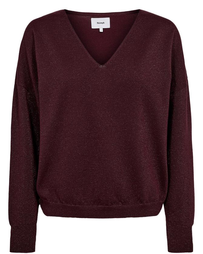 Nümph NUDAYLETTA LUREX V-NECK PULLOVER