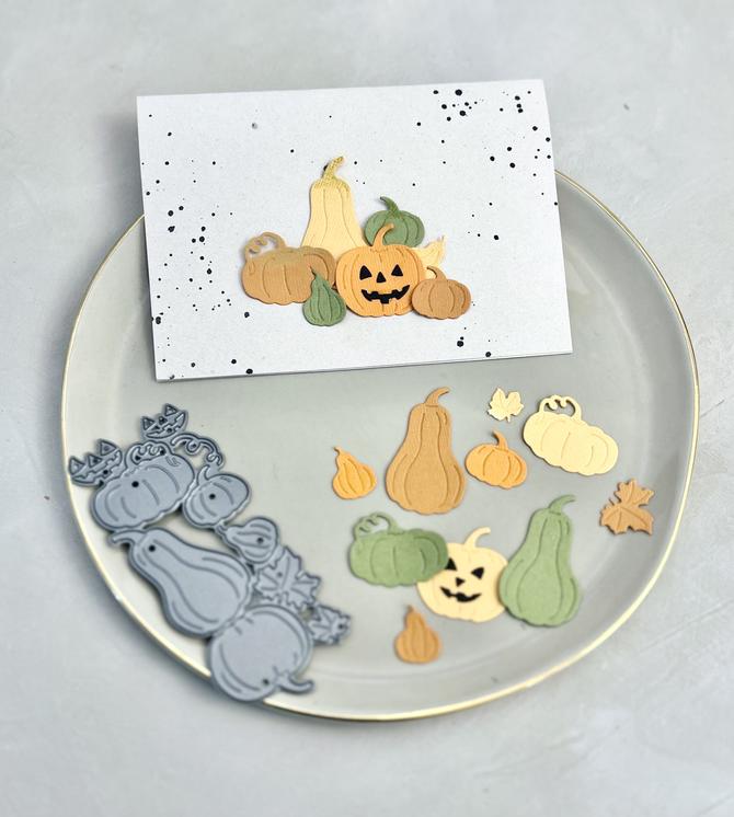 Stanzschablonen Platte "Kürbisse & Halloween Gesicht", bis 3x5cm,