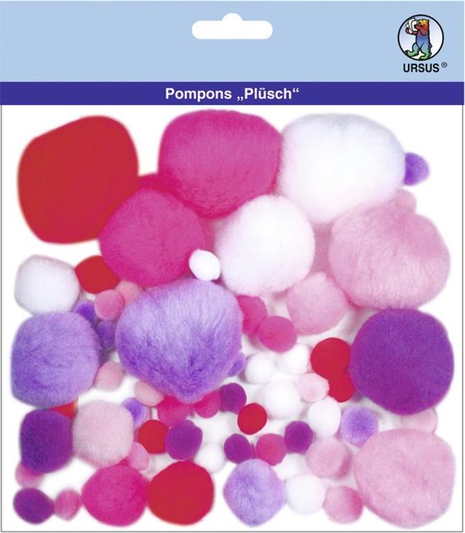 Pompons "Plüsch" - Mix 3, sortiert in verschiedenen Farben und Größen