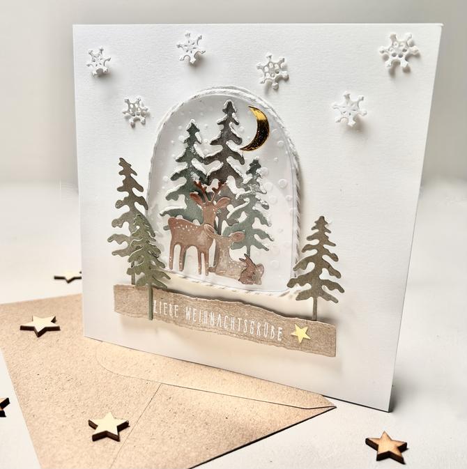 Blister Shaker Schüttelkarten Fenster "Schneekugel", 8.3x9,3cm, 10-tlg.